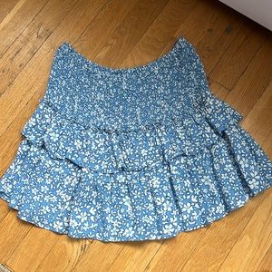 Isabelle's Cabinet Blue Mini Skirt w/ White Flowers